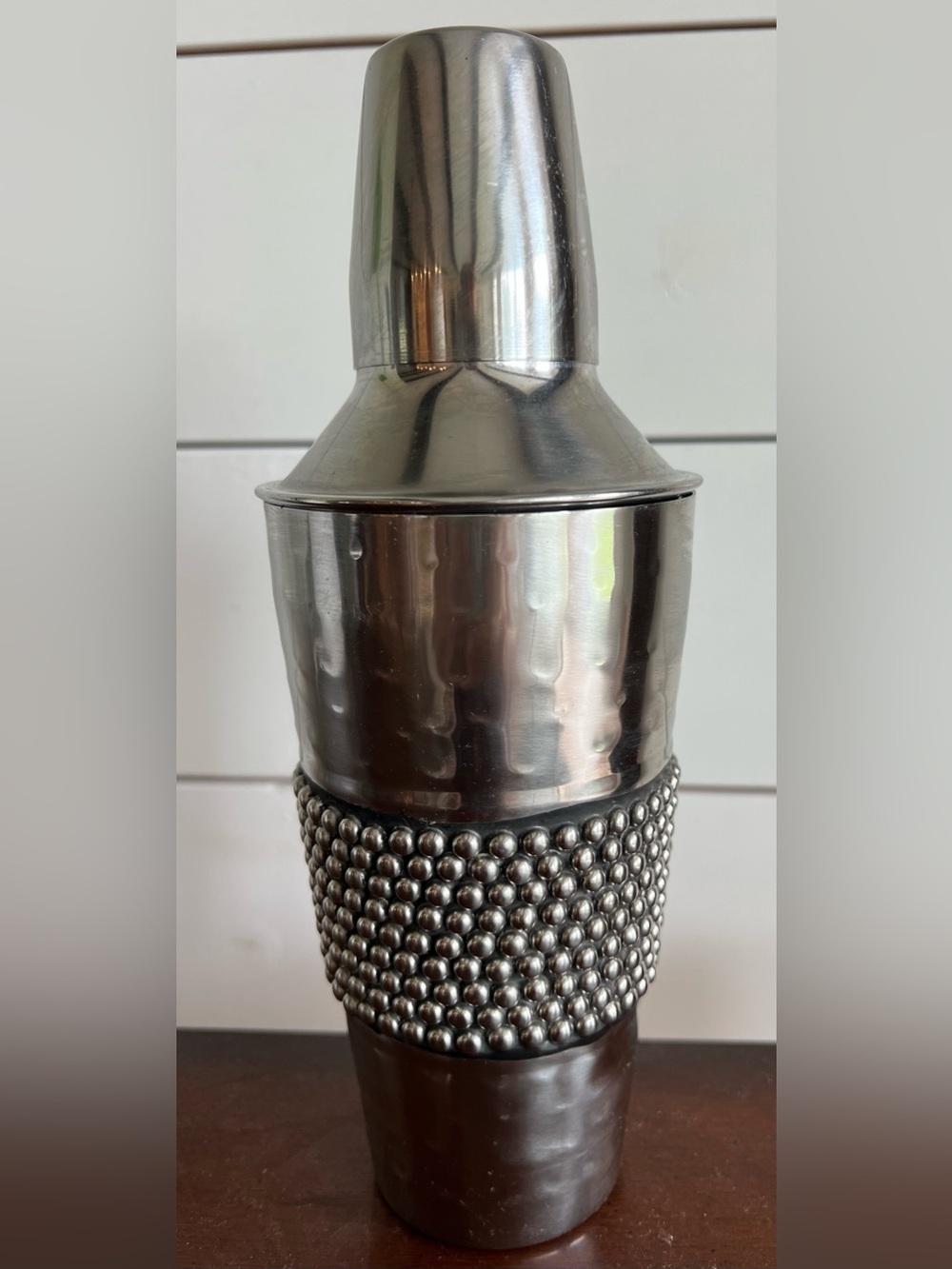 Retro 24 oz Cocktail Shaker‎ Stainless Steel 3 pc Modern Beaded